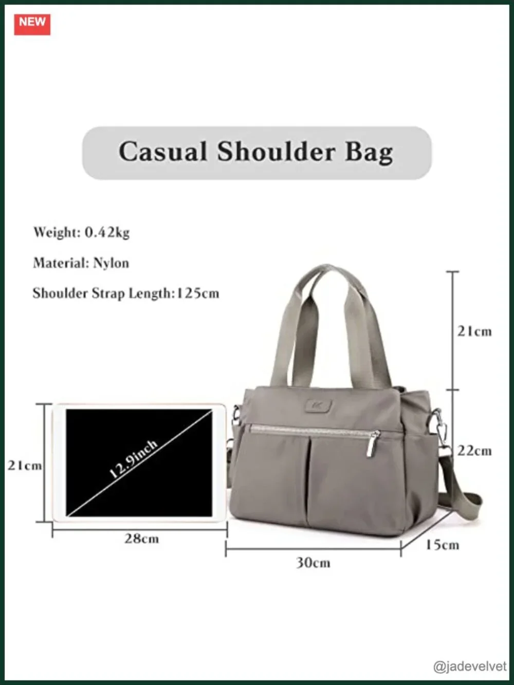 Nylon Multi-pocket Crossbody Bag Tote Satchel Travel Work